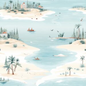 "Serene Coastal Dream Pattern" Seamless Pattern