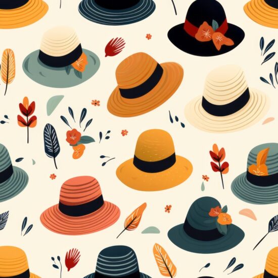 Vintage Hat Collection Seamless Pattern
