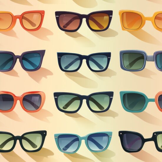 Vintage Retro Sunglasses Illustration Seamless Pattern