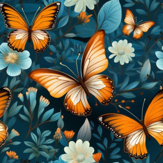 [Butterfly Haven] High Res Nature-Inspired Illustration Seamless Pattern