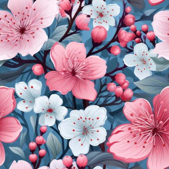 "Vibrant Nature-inspired Blossom Artwork" Seamless Pattern