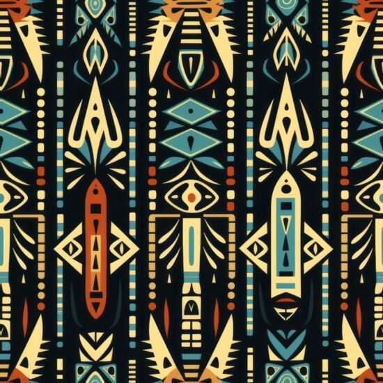 Tribal Illustration Splendor Seamless Pattern