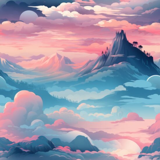 Dreamy Pastel Landscapes: A Breathtaking Collection Seamless Pattern