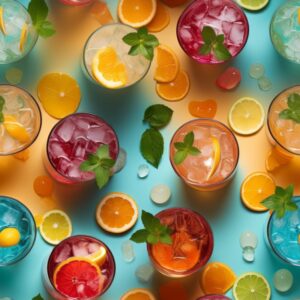 Vibrant Cocktails Delightful Drinks Seamless Pattern