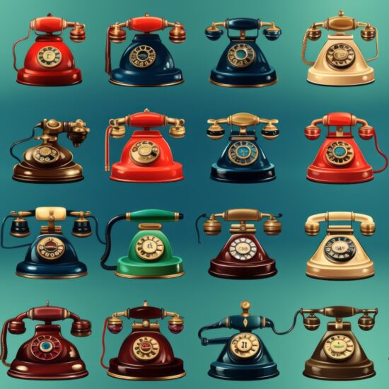 Vintage Telephone Illustration Delight Seamless Pattern