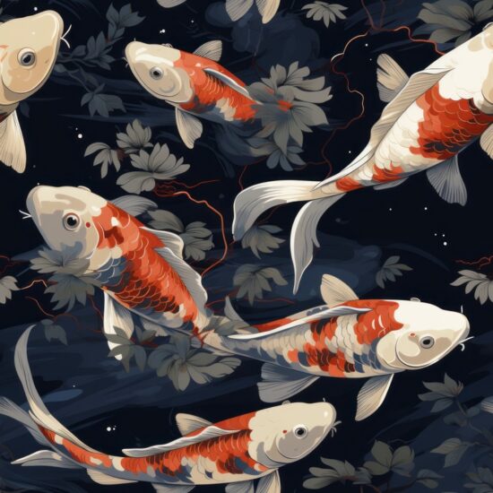 Zen Koi Fish Serenity Seamless Pattern