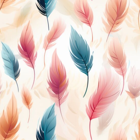 Whimsical Feather Fusion Seamless Pattern