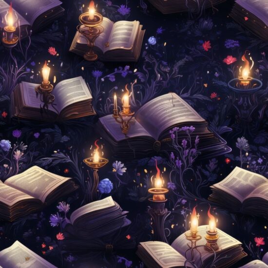 Enchanting Fairy Tale Spell Books Seamless Pattern