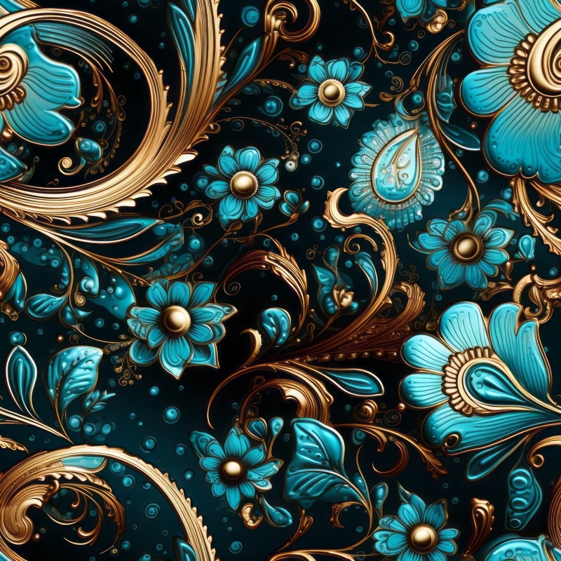 Exquisite Intricate Henna Art - Elegant Paisleys Seamless Pattern