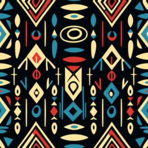 Tribal-inspired Illustrations in High Resolution Seamless Pattern