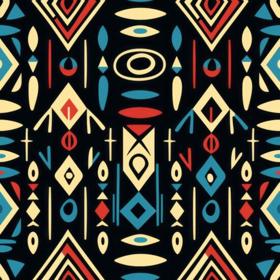 Tribal-inspired Illustrations in High Resolution Seamless Pattern