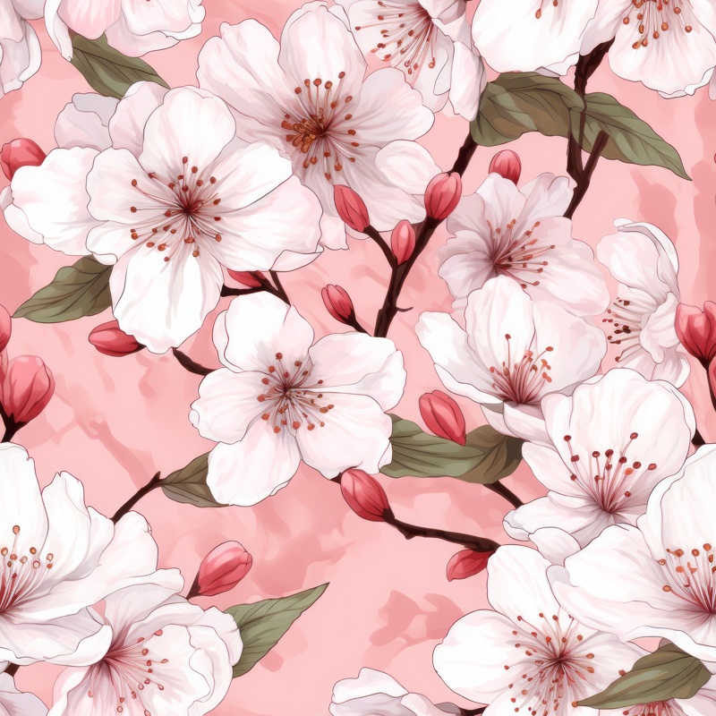 Zen Blossom Harmony Seamless Pattern