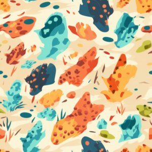 Dino Trail - Artful Footprints for Decor Seamless Pattern