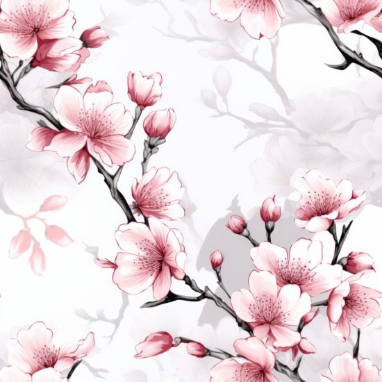 Whimsical Cherry Blossom Delight Seamless Pattern