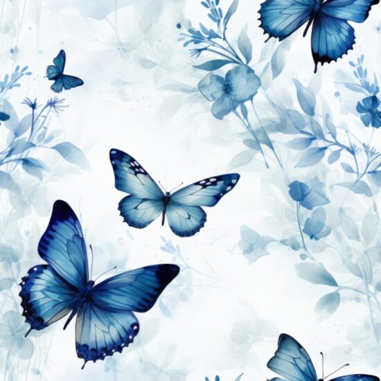 Exquisite Zen Butterflies Brushwork Seamless Pattern