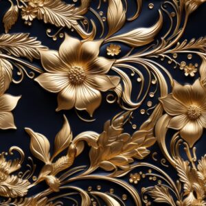 Luxurious Gold Filigree Design Seamless Pattern