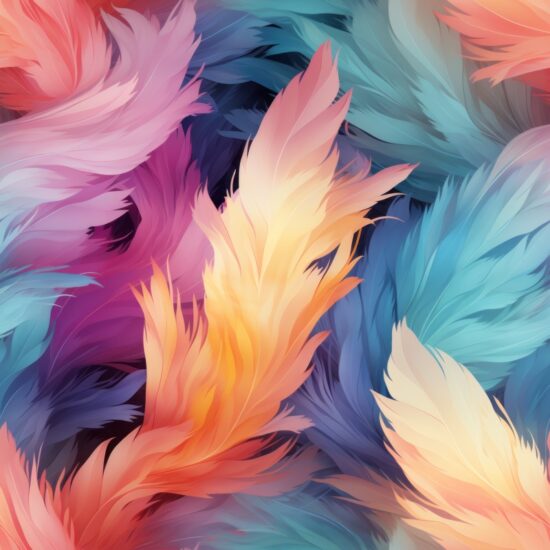 Floating Feathers - Airbrushed Fantasy Delight Seamless Pattern