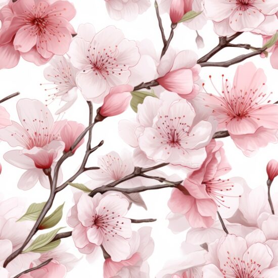 Beautiful Cherry Blossom Elegance Seamless Pattern