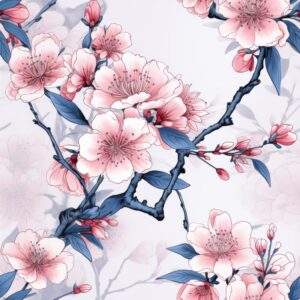 Zen Blossom Delight Seamless Pattern