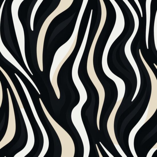 Modern Monochrome Abstract Lines Seamless Pattern