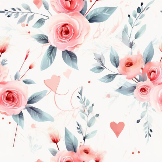 Charming Cupid Arrows Watercolor Delight Seamless Pattern