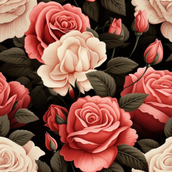 Vintage Rose Delight Seamless Pattern