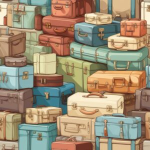 Vintage Adventure Suitcases Seamless Pattern