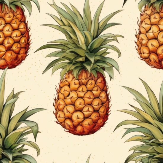 Pineapple Paradise Sands Seamless Pattern
