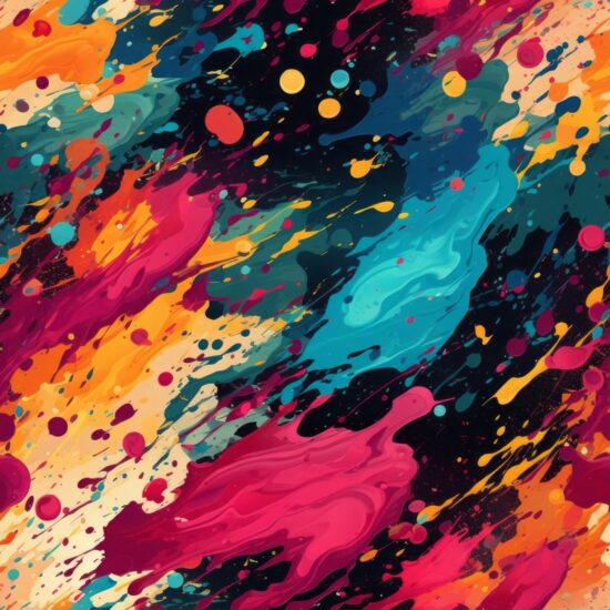 Abstract Paint Splatters - Digital Art Seamless Pattern