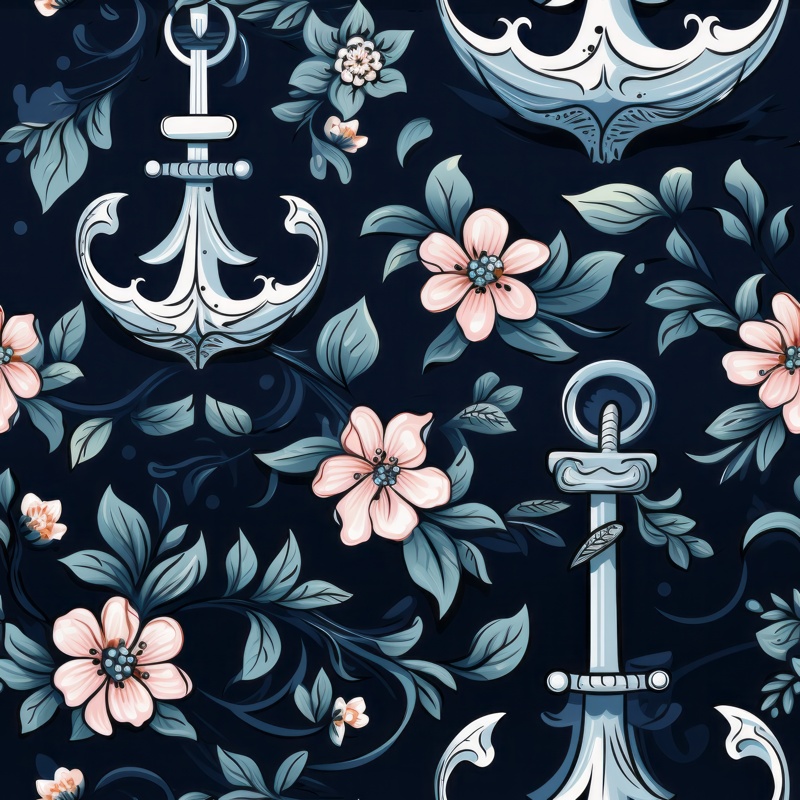 Anchors Away: A Stylish Navy Blue Design Seamless Pattern