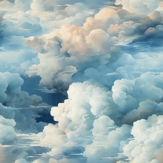 Renaissance Morning Sky Cloudscape Seamless Pattern