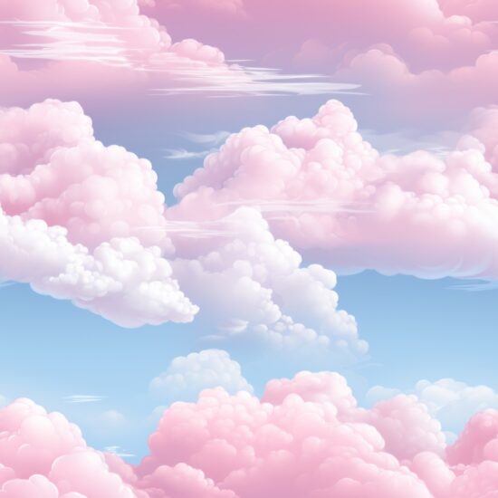 Soft Pink Cloudy Sky Seamless Pattern
