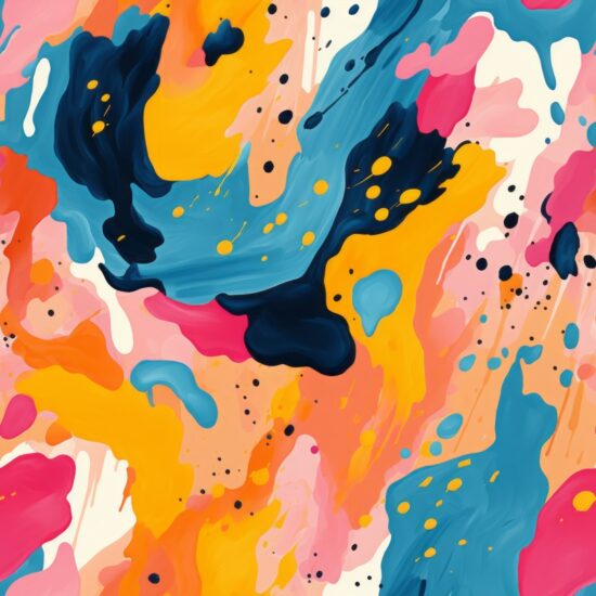 Vibrant Abstract Expressionist Color Palette Seamless Pattern