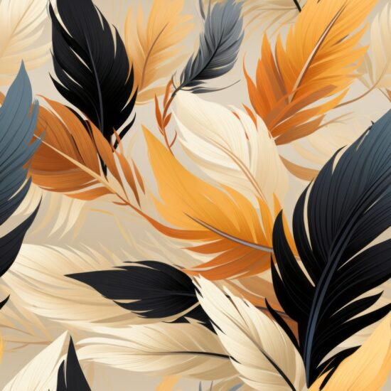 Feathers in Earthy Brown Elegance Seamless Pattern