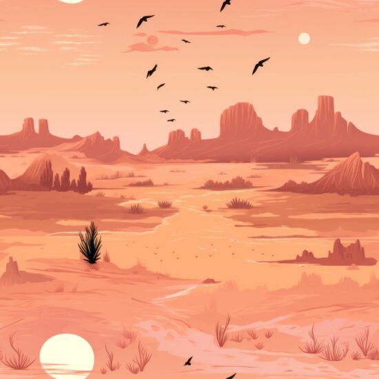 Dusty Pink Desert Sunsets Seamless Pattern