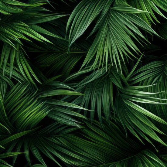 Lush Green Palm Leaves Delight Seamless Pattern