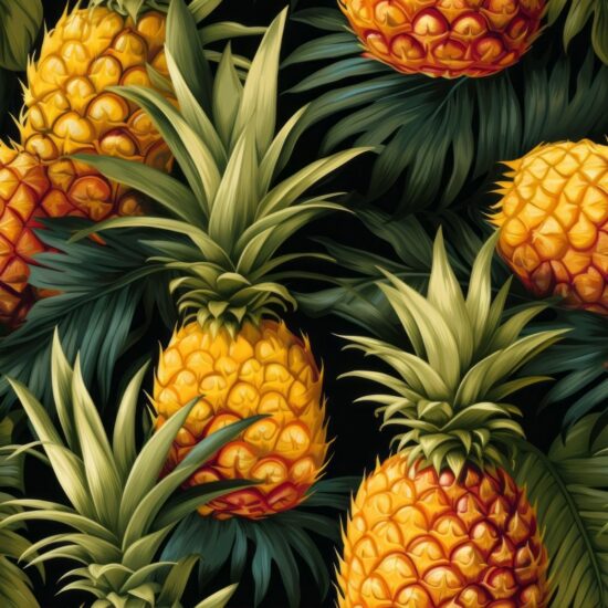 Tropical Yellow Pineapples - Vibrant and Playful Seamless Pattern