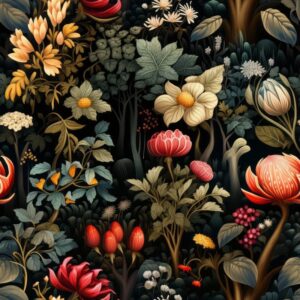 Enchanting Victorian Woodland Delight Seamless Pattern