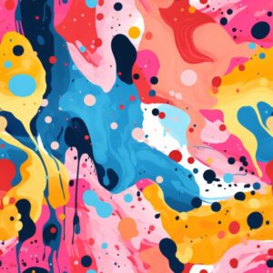 Abstract Expressionism: Vibrant Color Palette Seamless Pattern