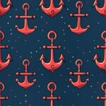 Nautical Red Anchors: Captivating Design for Creatives Seamless Pattern