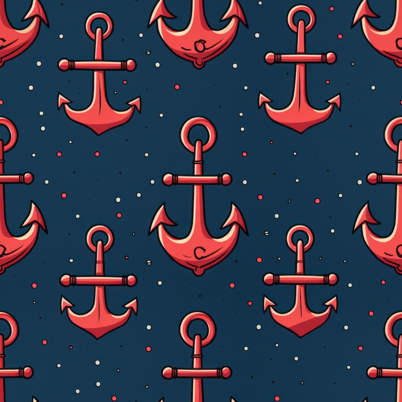 Nautical Red Anchors: Captivating Design for Creatives Seamless Pattern