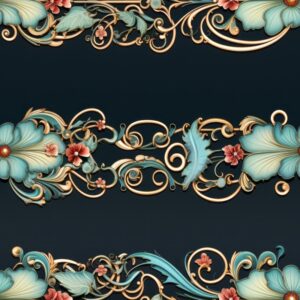 Art Nouveau Filigree Border Delight Seamless Pattern