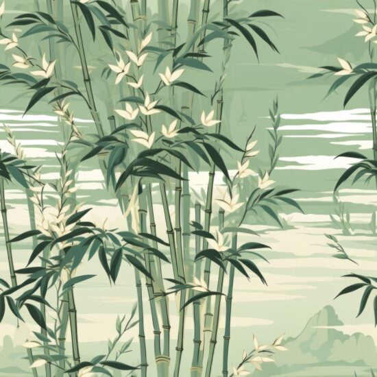 Serene Bamboo Tranquility: Traditional Japanese-Inspired Pattern Seamless Pattern