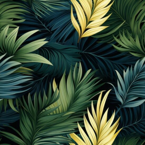 Exquisite Green Oasis: Tropical Leaves Delight Seamless Pattern
