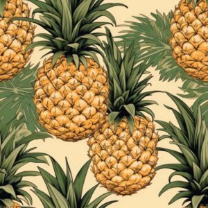 Tropical Delight - Sandy Beige Pineapples Seamless Pattern