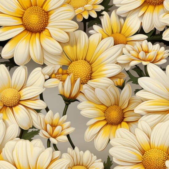 Sunny Yellow Daisy Delight Seamless Pattern