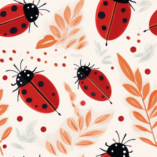 Cheerful Red Ladybugs Delightful Pattern Seamless Pattern