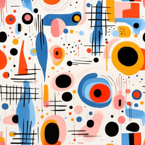 Abstract Expressionist Contemporary Motifs Seamless Pattern