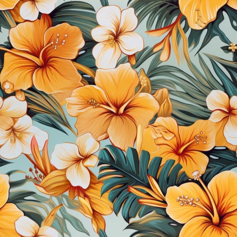 Vibrant Sunshine Floral Delight Seamless Pattern