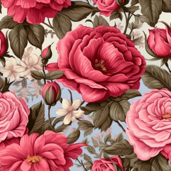 Victorian Rose Garden Pattern Seamless Pattern